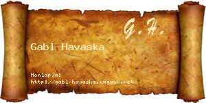 Gabl Havaska névjegykártya